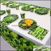 Party Decoratie Militaire thema Leveringen Camouflage Table -hoofdstuk Leger Green Diner Plate for War Birthday NerdsropeBags500mg Dh7uf