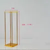 Party Decoration Wedding Artificial Flower Stand Gold-Plated Rectangle Home Outdoor Table Centerpiece Metal Fram Bakgrund 100 cm l￥ng