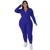 2022 Fall 4XL 5XL Kvinnor Plus -storlek Tracksuits Solid Two Piece Pants Set Fashion Zipper Long Sleeve Hoodie Jogger Suits
