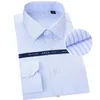 Men's Dress Shirts Pure Cotton Non-iron Easy Care Men Business Wedding Comfortable Formal Striped Twill Solid Male Clothes