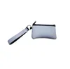 Sublimation Blank Credit Card Holder Storage Bags Heat Transfer Print Neoprene Purse with Lanyard Wristlet Wallets Handbags by sea BBB15647