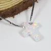 Colliers de pendentif JLP1773 -925 OPAL BLANC STERNIN