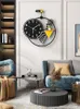 Wall Clocks Clock With Light Nordic Simple Design Creative Metal Pointer Remote Dimming Watches For Living Room Zegar Deco