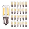 مصابيح LED Edison Dimmable E12 E14 لمبة خيوط أنبوبي زجاج صافي 2200K 2700K 4500K الثلاجة معلقة مصابيح صغيرة