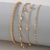Bracelets de charme Taquel de água vintage para mulheres geometria de ouro geometria multicamada Bagão de liga de metal jóias de moda 14805