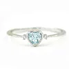 Clusterringen 14k witte silodgouden ring voor vrouwen kerst hart blauwe diamant fijne sieraden luxe trouwringen bohemia