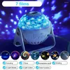 Ночные светильники фокусируют проектор свет с Bluetooth -динамиком Starry Sky rowate Music Player Led Lamp Работа для звездных детей детские подарок