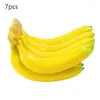 Decoração de festa 3/7pcs frutas artificiais Banana O ensino cognitivo falsa ajuda a EVA Plastic Fruit for Store Shop Display Decor Decor Wedding Prop