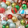 42 PCS / Set Christmas Tree Decor Ball Ornement Party Multi Size Party Snow Flake Imprim￩ Boules Ornement Bauble Vismas Decoration Th0398