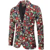 Мужские костюмы Blazers Blazers Valentine's Gift Fashion Party Pail Casual Slim Fit Blazer Кнопки 3D Heart Print Print