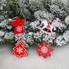 Decorações de Natal 1 Caixa de Natal Pingente de madeira Simples Snowflaketreebellangelhorseelk charme decoração de árvore de natal ornamentos vermelhos brancos 220921