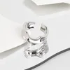 Cluster Rings Solid 925 Sterling Silver Wedding Resizable For Women Sparkling Emerald High Carbon Trendy Party Jewelry Christmas Gifts