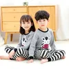 Pajamas Boys Girls Set Children Cute Cat Cotton Kids Long Sleeve Pyjamas Pijama Baby Sleepwear Clothing 6 8 10Y 220922