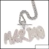 Pendanthalsband Hip Hop Iced Out Jewelry Cuban Link Diamond Letter Custom Necklace Women Drop Delivery 2021 Bdehome Otsio