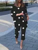 Sommar tv￥ stycken upps￤ttningar mode urban sp￥rdr￤kter kvinnor polka dot tryckt matchande upps￤ttningar casual byxa kostymer byxupps￤ttningar 220922