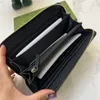 Casual Men Business Wallets Zipper Pocket Purse Metal Bee Designer Card Holders Genuine Leather Bag With Box