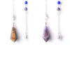 Pierre Naturelle Opale Guérison Pendule Pendentif Gem 7 Chakra pour Divination Cône Crysta Spirituel Hexagone Quartzl Collier Bijoux BO949