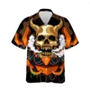 Chemises décontractées pour hommes Jumeast 3d Skull Black Skull pour hommes horribles vêtements baggy Halloween Festival Gift Summer Fashion Streetwear Blouses