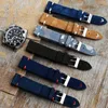 Watch Bands High Quality Suede Leather Vintage Watch Straps Blue Watchbands Replacement Strap for Watch Accessories 18mm 20mm 22mm 24mm 220921