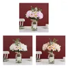 Decorative Flowers Silk Peony Flower Vase Artificial Bouquet Jumping Orchid Simulation Realistic Wedding Accessories Chrysanthemum