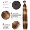 Brazilian Human Hair Weaves Highlight Straight 3 Bundles P4 27 Honey Blonde Brown 100g pc1985