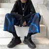 Męskie spodnie Pants Mężczyzn Kobiety Korean Korean Lightning Print Harajuku BF High Street Proste Spode Spoder