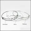 Bangle Simple 50/65Mm Bracciale rigido espandibile di diverse dimensioni per perline Bracciali regolabili fai da te 100 pezzi / lotto Usa Drop Del Dhexc