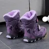 Boots Children S Winter Snow for Baby Girl Shoes Kid S Boys Fashion Plus Velvet Warm Waterproof Non Slip Boot TPR Purple 220921