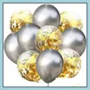 Party Decoration 10Pcs Metal Confetti Balloons With Ribbonbirthday Bay Shower Wedding Decorations Latex Helium Globos Diy Dr Yydhhome Dhmra