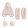 2 Pz/set Del Bambino Del Cappello Guanti Palla di Pelo Del Bambino Delle Ragazze Dei Neonati Berretto Beanie Pompon Inverno Bambini Cappelli Lavorati A Maglia Cofano Infantile Roba Del Bambino