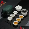 Teaware Sets Kitchen Dining Bar Home Garden Set Chinese Travel Kung Fu Tea Ceramic Portable Cup Porcelain Service G Otfhi