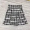 Röcke Kuzuwata Frühling Temperament Frau Rock Hohe Taille Alle-spiel Mini Weibliche Retro Plaid Kurze Faldas Mujer Trendy 220922