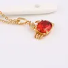 Collares pendientes Red Lovely Cangrejo Animal Yellow Gold Filled Childrens Necklace Chain