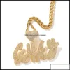 Pendanthalsband Hip Hop Iced Out Jewelry Cuban Link Diamond Letter Custom Necklace Women Drop Delivery 2021 Bdehome Otsio