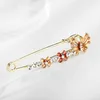 Gold Crystal Butterfly Brooch Pin Lapel Pin Flower Diamond Corsage Shawl Buckle Scarf Pin for Women Fashion Jewelry