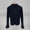 Поло вязаные свитера кардиган для женщин с металлическими буквами дизайнерские топы модного бренда. Пуловер свитер.