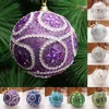 Décoration de fête 1Pc 8Cm boule de noël perle paillettes couleur mousse pendentif goutte extérieur intérieur arbre centre commercial ornement