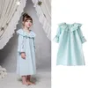 Pajamas Cute Children Girl s Lolita Dress Mint Green Ruffle Nightgowns Vintage Toddler Kid s Nightdress Sleepshirts Princess Sleepwear 220922