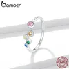 s bamoer Sterling Silver 925 Ring Colorful Bubbles Open Finger for Women Size Korean Style Jewelry BSR1494922859