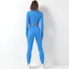 Active Sets Seamless Long Sleeve Shirt Set Yoga Suit Women Sportswear High Elastic BuLifting Fitness Leggings Tights Gym Wear