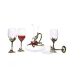 Verres à vin Style européen luxe Vintage cristal rouge tasse costume émail verre gobelet créatif cadeau de mariage avec boîte