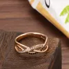 Cluster Rings Luxury 18k Rose Gold Natural Black Diamond Ring Geometric Line Cross Wedding For Women Vintage Fashion Smyckes 220921