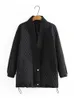 여성의 플러스 사이즈 겉옷 코트의 겨울 재킷 버튼 느슨한 격자 무늬 중간 길이면 대형 가디건 가을 의류 220922