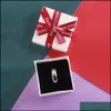 Otra caja de regalo de papel blanca de moda para la pulsera del anillo del collar con la entrega de caída del arco de la cinta roja grande 2021 J Bdejewelry Dhuls