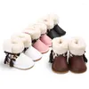 Boots Outdoor Anti-slip Rubber Soled Baby Soft Thick Warm Long Plush Leopard Bows Cartoon Bear Todler Snow For Boy Girl