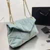 Evening Bags Women Denim Shoulder Bag Handbag Cross Body Bags Chain Tote Purse Flap Clutch Wallet Thread Hardware Letter Sequined Hasp Soft Cell Phone Pocket