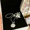 Women Mens Pendant Necklace 60cm Sterling Silver Link Chain Fashion Party Jewelry with Original Box For CZ diamond Pave Disc Necklaces9348466