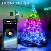 Tiras LED LED LUZES DE FOLAS ESTRADORES DE FEIRO DE CURSO USB 150 String Bluetooth App Control Christmas Twinkle Lâmpadas