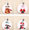 Santa Claus Snowman -mes en vork sets Kerstmis bestek Set servies Holder Bag Kersttafel Decoratie