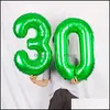 Décoration de fête 1set NT Crocodile Foil Ballons Safari Animal Enfants Anniversaire 32 pouces Numéro Sequin Latex Globos Home Decorpar Yydhhome Dh0Hp